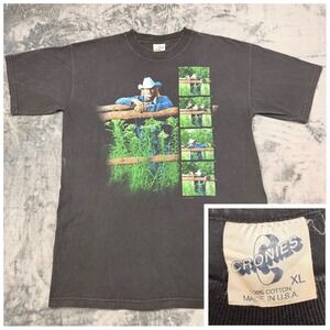 Vintage 1997 Alan Jackson Cronies T-Shirt XL USA Made Country Music Fade Black